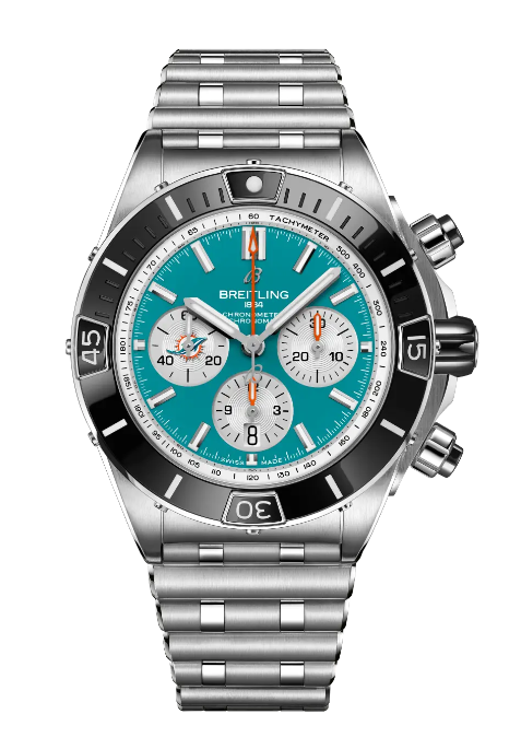 Review Breitling Super Chronomat B01 Chronograph 44 NFL Miami Dolphins Replica watch AB01361C1L2A1